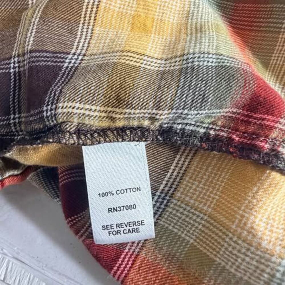 Cato 14 16W 100% Cotton Patchwork Plaid Babydoll Top 22” P-P 26” Length C7547 - Picture 5 of 5